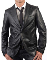Men Genuine Leather Blazer Sport Coat 04
